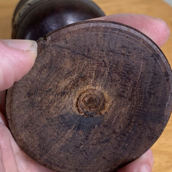 Vintage 6" African Hand-Carved Rhino And Elephant Wood Wine Drinking Cup Goblet - Picture 13 of 15